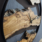 Wood Oasis | Olive Wood and Metal Wall Clock
