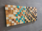 Ocean Mosaic | Olive Wood & Resin Wall Art