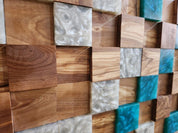 Ocean Mosaic | Olive Wood & Resin Wall Art