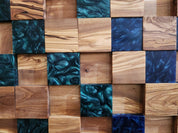 Ocean Mosaic | Olive Wood & Resin Wall Art