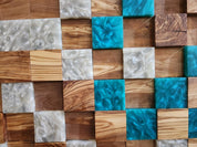 Ocean Mosaic | Olive Wood & Resin Wall Art