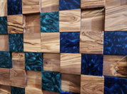 Ocean Mosaic | Olive Wood & Resin Wall Art