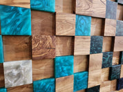 Ocean Mosaic | Olive Wood & Resin Wall Art
