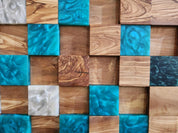 Ocean Mosaic | Olive Wood & Resin Wall Art