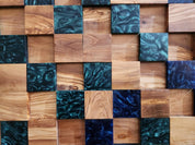 Ocean Mosaic | Olive Wood & Resin Wall Art