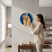 Blue Serenity | Resin & Olive Wood Wall Clock
