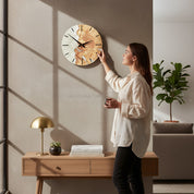 White Essence | Resin & Olive Wood Wall Clock