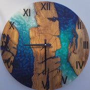 Custom Made Resin & Olive Wood Wall Clock