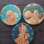Deep Ocean | Resin & Olive Wood Wall Clock