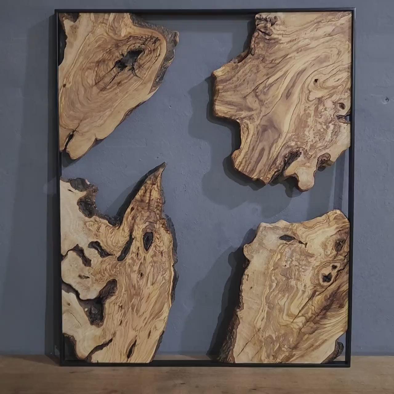 Nature Mosaic | Metal and Olive Wood Wall Art