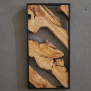 Metal and Olive Wood Wall Art | Handmade Live Edge Farmhouse Wall Decor