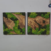 Custom Moss and Olive Wood Wall Art | Metal Frame | Preserved Moss Decor