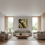 Custom Moss and Olive Wood Wall Art | Metal Frame