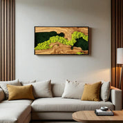 Olive Wood & Preserved Moss Wall Art | Custom Made Piece