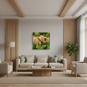 Custom Moss and Olive Wood Wall Art | Metal Frame | Preserved Moss Decor